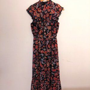 Lost + Wander - Black and Multi-Color Paisley Maxi Dress